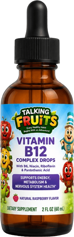 Talking Fruits Vitamin B12 Complex Drops dropper bottle